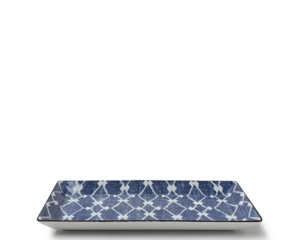 aizome_hishi_rectangle_plate_2.webp MIYA Company Medium Plates | Aizome Hishi Rectangle Plate