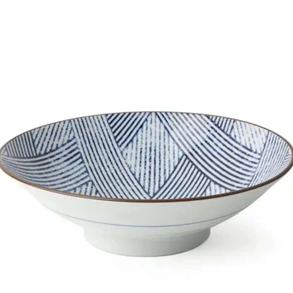aizome_shima_ami__serving_bowl_0.webp MIYA Company Serving Bowls & Plates | Aizome Shima Ami 9.75" Serving Bowl