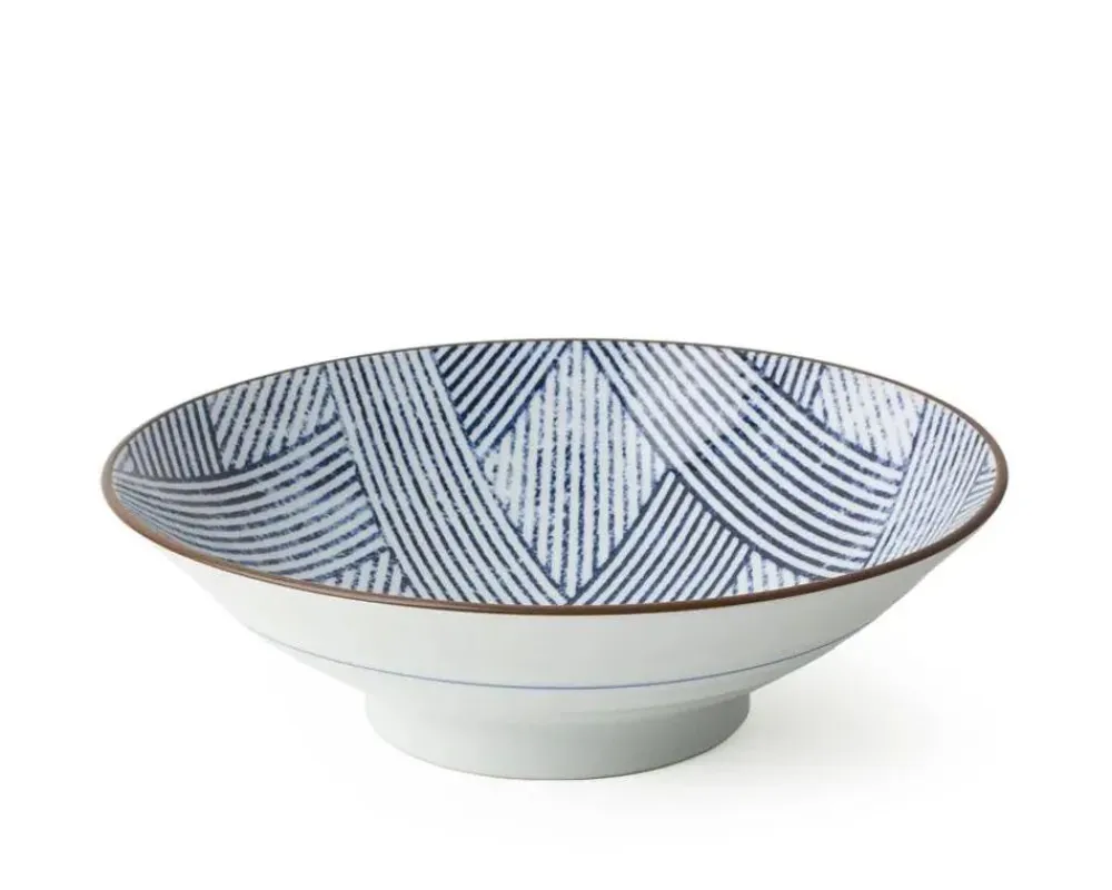 aizome_shima_ami__serving_bowl_1.webp MIYA Company Serving Bowls & Plates | Aizome Shima Ami 9.75" Serving Bowl