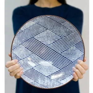 MIYA Company Serving Bowls & Plates | Aizome Shima Ami 9.75