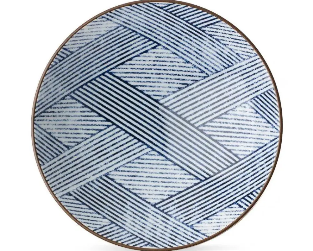 aizome_shima_ami__serving_bowl_3.webp MIYA Company Serving Bowls & Plates | Aizome Shima Ami 9.75" Serving Bowl