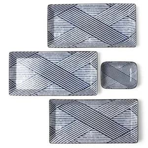 MIYA Company Medium Plates | Aizome Shima Rectangle Plate