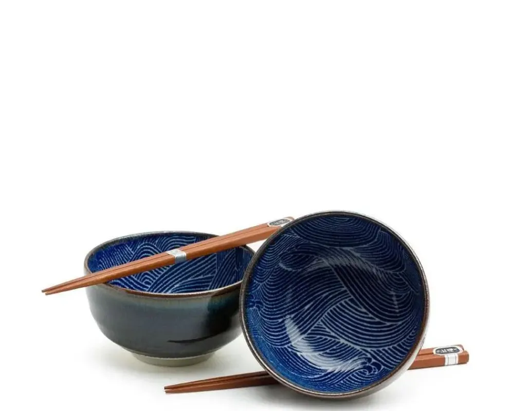 aranami__bowl_for_two_set_1.webp MIYA Company Bowl Sets | Aranami 5" Bowl For Two Set
