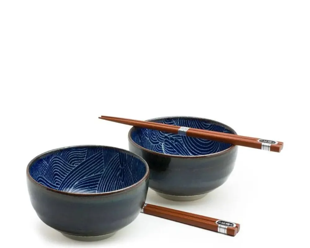aranami__bowl_for_two_set_2.webp MIYA Company Bowl Sets | Aranami 5" Bowl For Two Set