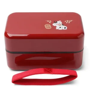 MIYA Company Bento Sets | Bento Box Fortune Cat Red