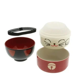 MIYA Company Bento Sets | Bento Set Fortune Cat Red