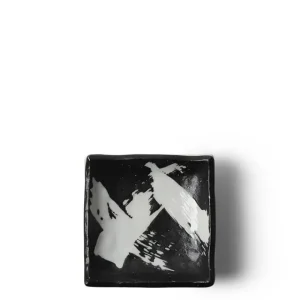 MIYA Company Sauce Dishes | Black & White Brush Sauce Dish