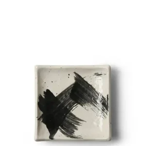 MIYA Company Small Plates | Black & White Brush Small Plate