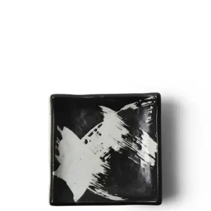 MIYA Company Small Plates | Black & White Brush Small Plate