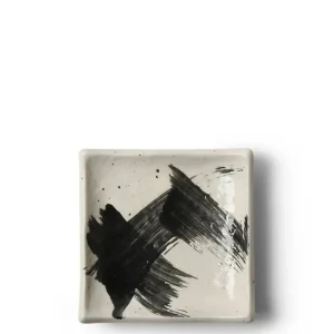 MIYA Company Small Plates | Black & White Brush Small Plate