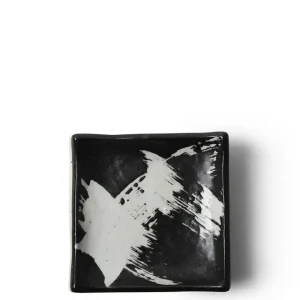 MIYA Company Small Plates | Black & White Brush Small Plate