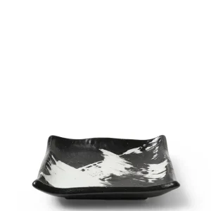 MIYA Company Small Plates | Black & White Brush Small Plate