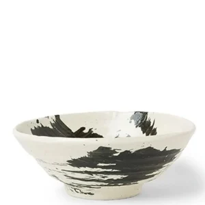 MIYA Company Large Bowls | Black Brush Stroke 8" Bowl