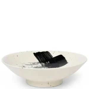MIYA Company Serving Bowls & Plates | Black Brush Stroke 9.75" Serving Bowl