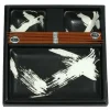 MIYA Company Plate Sets | Black Brush Stroke Sushi Set
