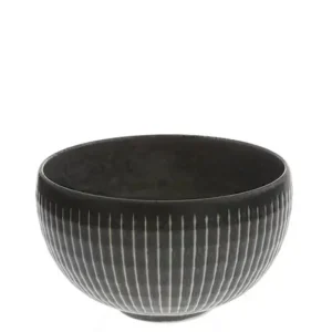 MIYA Company Medium Bowls | Black Cosmos Horsetails Bowl 5-3/8"