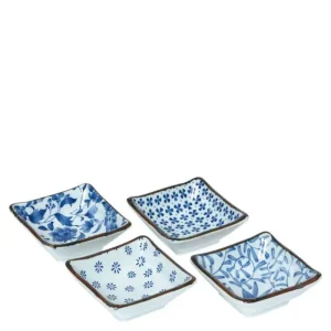 MIYA Company Sauce Dishes | Blue & White 3.25