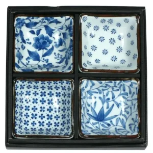 MIYA Company Sauce Dishes | Blue & White 3.25