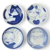 MIYA Company Other | Blue & White Cat 3.75" Plate Set Gift Box