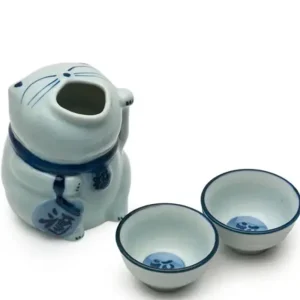 MIYA Company Other | Blue & White Cat Sake Set