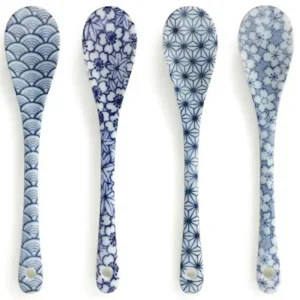 MIYA Company Other Utensils | Blue & White Dessert Spoon Set