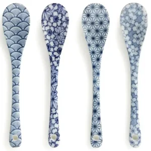 MIYA Company Other Utensils | Blue & White Dessert Spoon Set