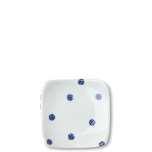 MIYA Company Sauce Dishes | Blue & White Dots 3.5