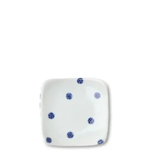 MIYA Company Sauce Dishes | Blue & White Dots 3.5