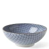 MIYA Company Serving Bowls & Plates | Blue & White Mosaic 8.25" Bowl
