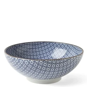 MIYA Company Serving Bowls & Plates | Blue & White Mosaic 8.25" Bowl