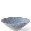 MIYA Company Serving Bowls & Plates | Blue & White Mosaic 9.75" Bowl