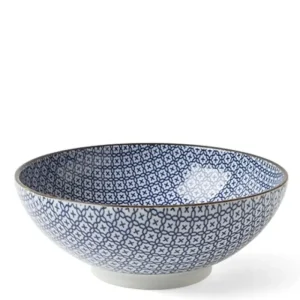 MIYA Company Serving Bowls & Plates | Blue & White Mosaic 8.25" Bowl