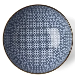 MIYA Company Serving Bowls & Plates | Blue & White Mosaic 8.25