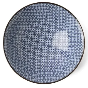 MIYA Company Serving Bowls & Plates | Blue & White Mosaic 9.75