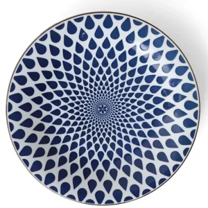 MIYA Company Large Plates | Blue & White Rain 11" Plate
