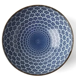 MIYA Company Serving Bowls & Plates | Blue & White Snowflake 8.25