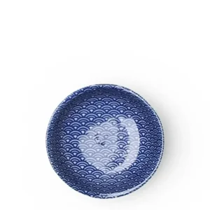 MIYA Company Sauce Dishes | Blue & White Waves 3.75
