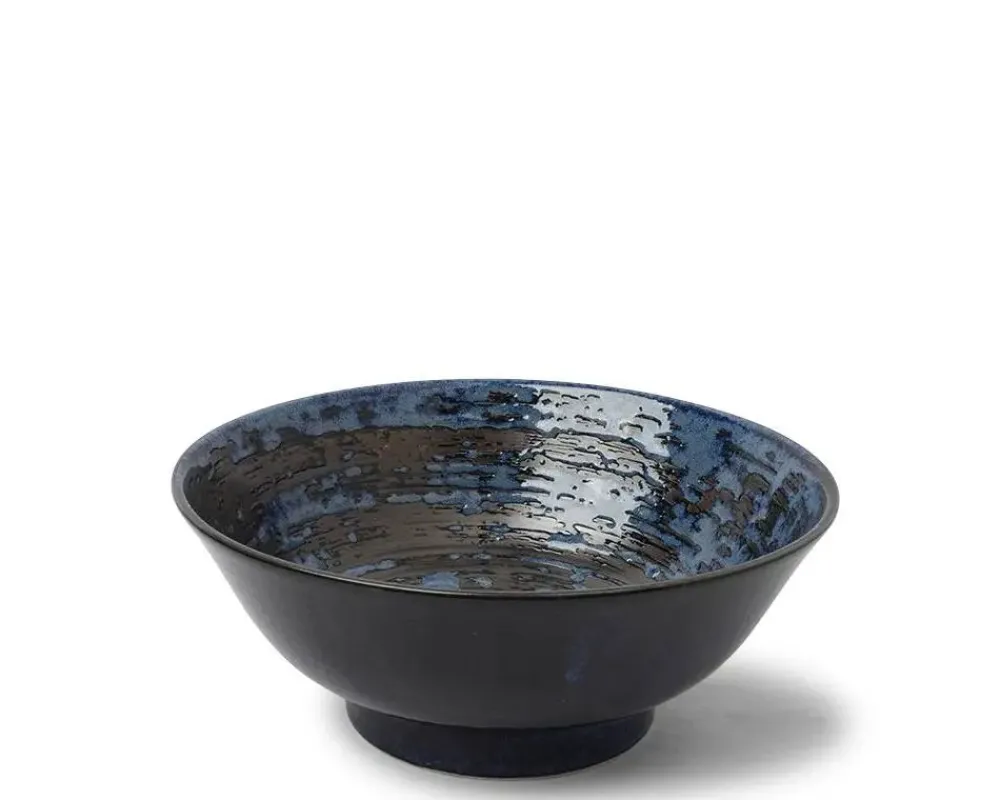 blue_black_swirl__bowl_1.webp MIYA Company Serving Bowls & Plates | Blue Black Swirl 8.25" Bowl