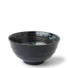 MIYA Company Medium Bowls | Blue Black Swirl 6.75" Noodle Bowl