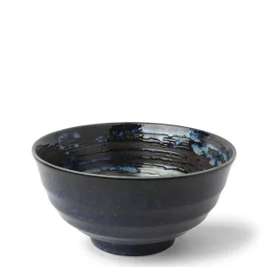 MIYA Company Medium Bowls | Blue Black Swirl 6.75" Noodle Bowl