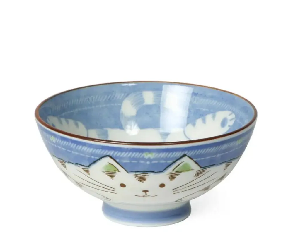 blue_cat_rice_bowl_1.webp MIYA Company Bowls | Blue Cat Rice Bowl