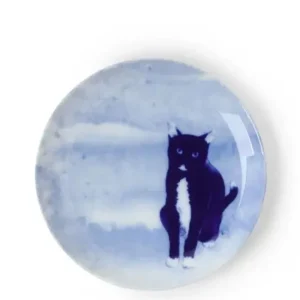 MIYA Company Plates | Blue Cat Sitting Plate