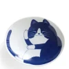 MIYA Company Bowls | Blue Cats 7.5" Oval Bowl