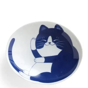 MIYA Company Bowls | Blue Cats 7.5" Oval Bowl