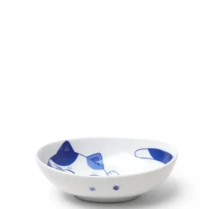 MIYA Company Bowls | Blue Cats 5" X 3.75" Oval Bowl