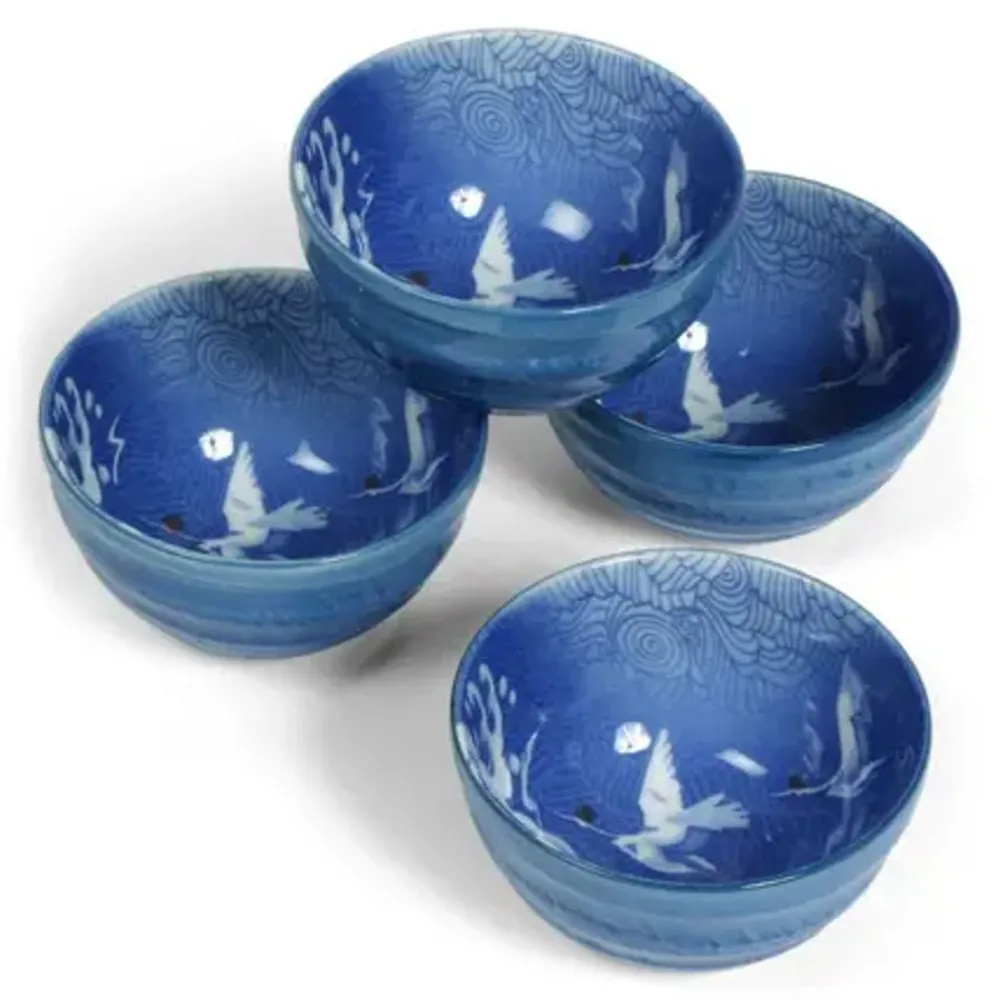 blue_cranes__bowl_set_0.webp MIYA Company Bowl Sets | Blue Cranes 5.25" Bowl Set