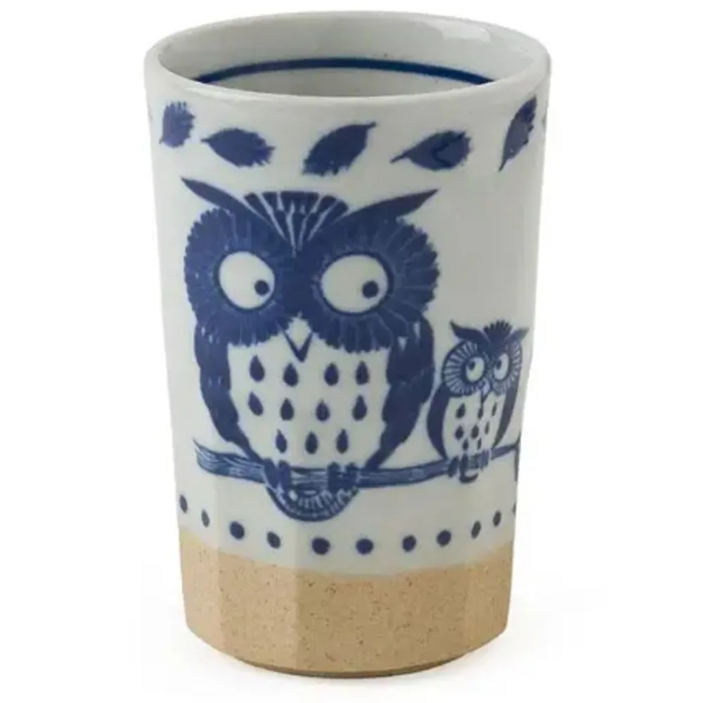 blue_cup_owl__oz_0.webp MIYA Company Cups/Mugs | Blue Cup Owl 9 Oz