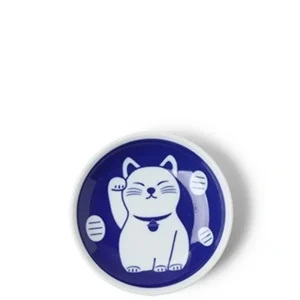 MIYA Company Plates | Blue Fortune Cat 3.75" Sauce Dish