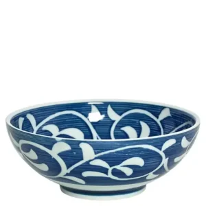 MIYA Company Serving Bowls & Plates | Blue Karakusa 8.25" Bowl