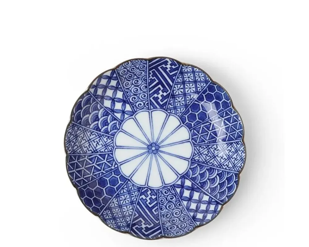blue_nishiki__plate_1.webp MIYA Company Medium Plates | Blue Nishiki 6.25" Plate